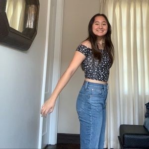 BLACK DAISY OFF-THE-SHOULDER TUBE TOP from Garage